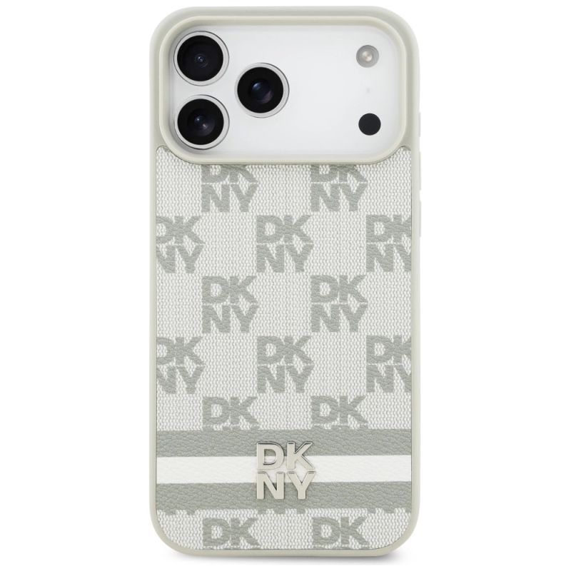 Etui DKNY Checkered with Printed Stripes na iPhone 17 Pro Max - beżowe - obrazek 3