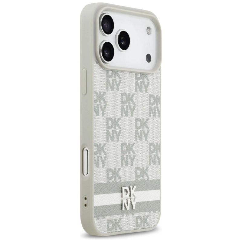 Etui DKNY Checkered with Printed Stripes na iPhone 17 Pro Max - beżowe - obrazek 4