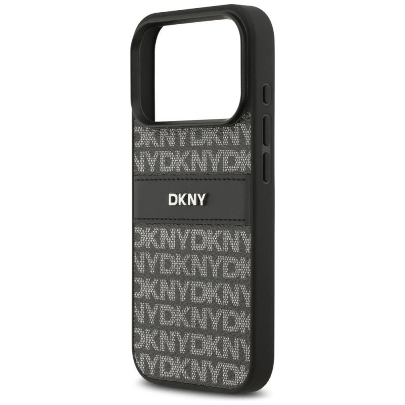Etui DKNY Repeat Texture Pattern with Tonal Stripe na iPhone 17 Pro - czarne - obrazek 6