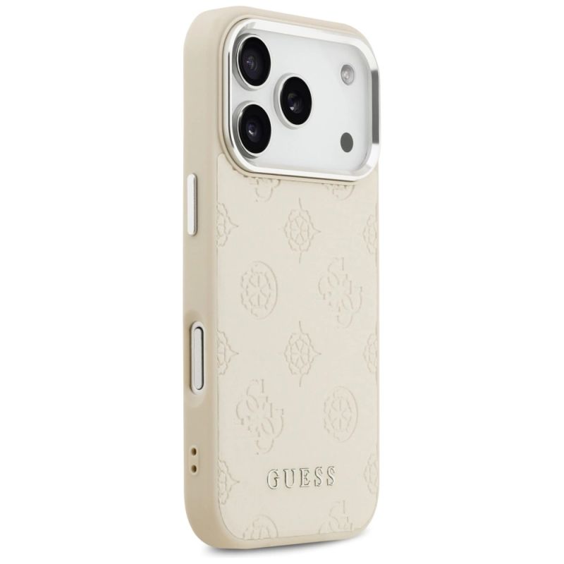 Etui Guess Peony Hot Stamp Script MagSafe na iPhone 17 Pro - beżowe - obrazek 4