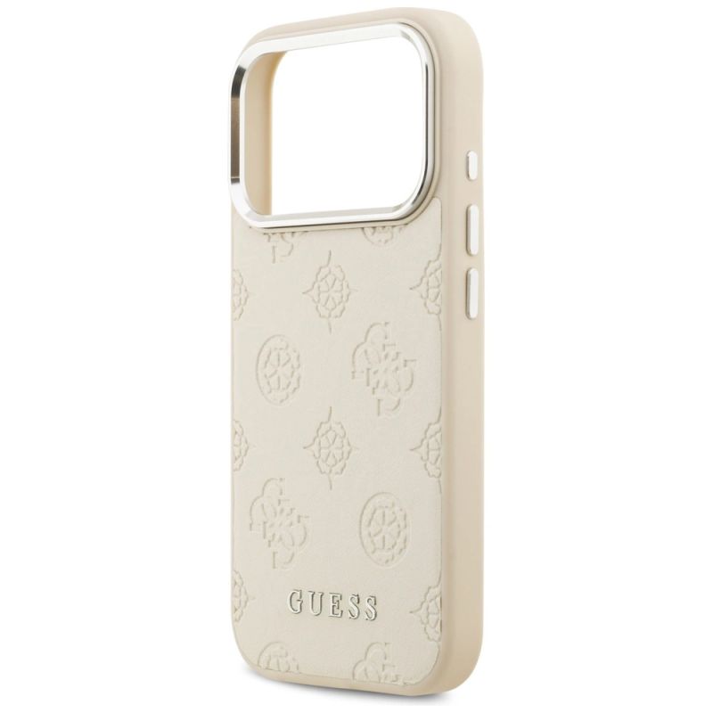 Etui Guess Peony Hot Stamp Script MagSafe na iPhone 17 Pro - beżowe - obrazek 6