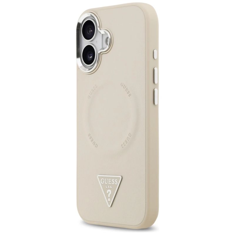 Etui Guess Triangle Logo MagSafe na iPhone 17 - beżowe - obrazek 2