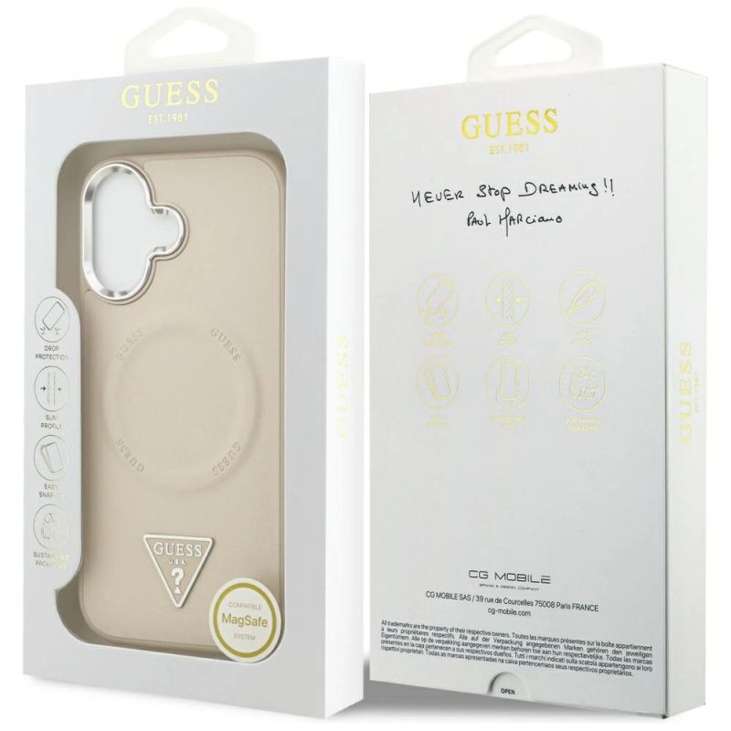 Etui Guess Triangle Logo MagSafe na iPhone 17 - beżowe - obrazek 8