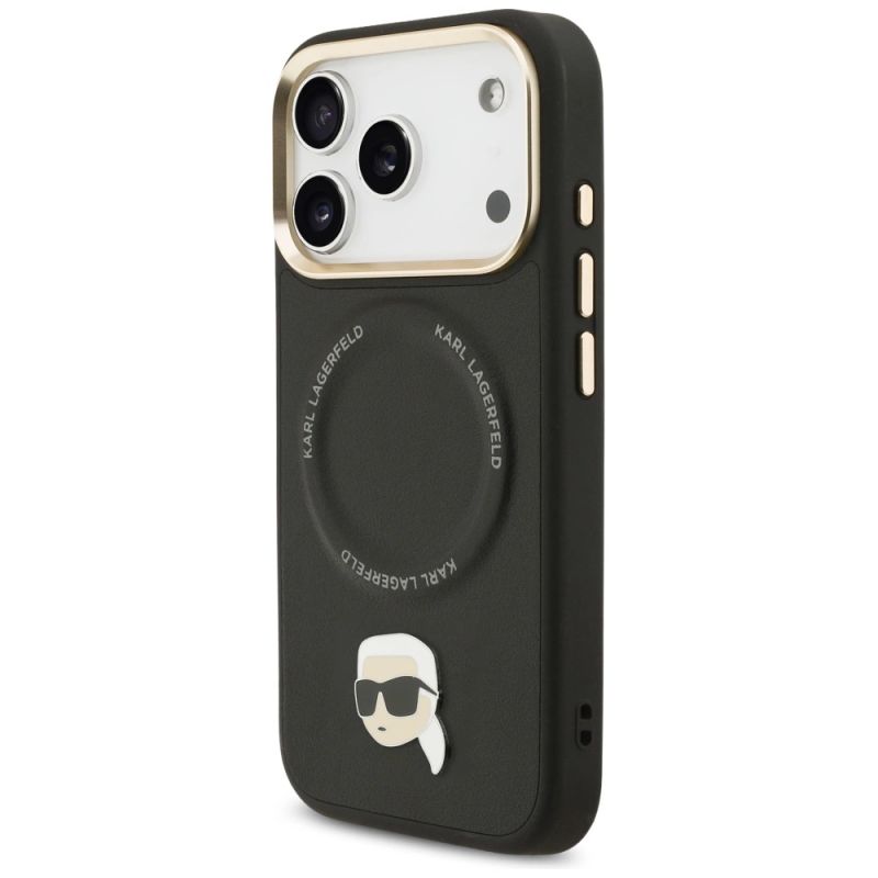 Etui Karl Lagerfeld Big Strap Karl Metal Logo MagSafe na iPhone 17 Pro - czarne - obrazek 2