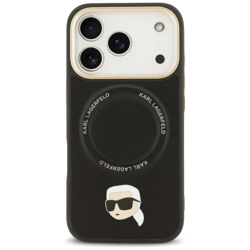 Etui Karl Lagerfeld Big Strap Karl Metal Logo MagSafe na iPhone 17 Pro - czarne - obrazek 3