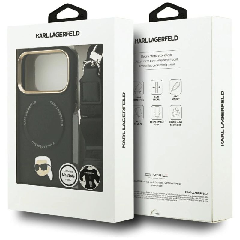 Etui Karl Lagerfeld Big Strap Karl Metal Logo MagSafe na iPhone 17 Pro - czarne - obrazek 10