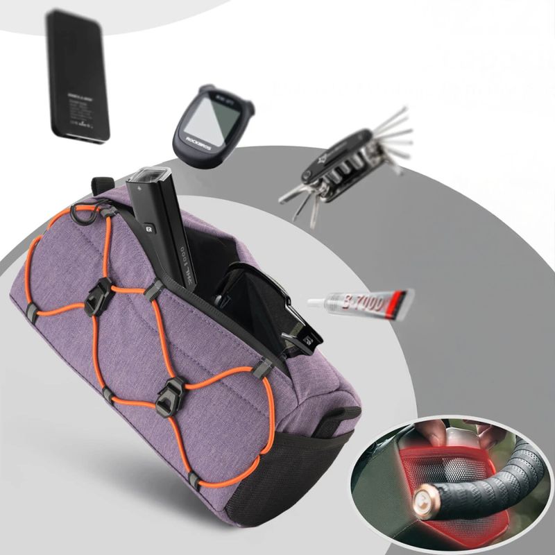 Torba rowerowa Rockbros 30110054005 na kierownicę 2,2L - fioletowa - obrazek 4