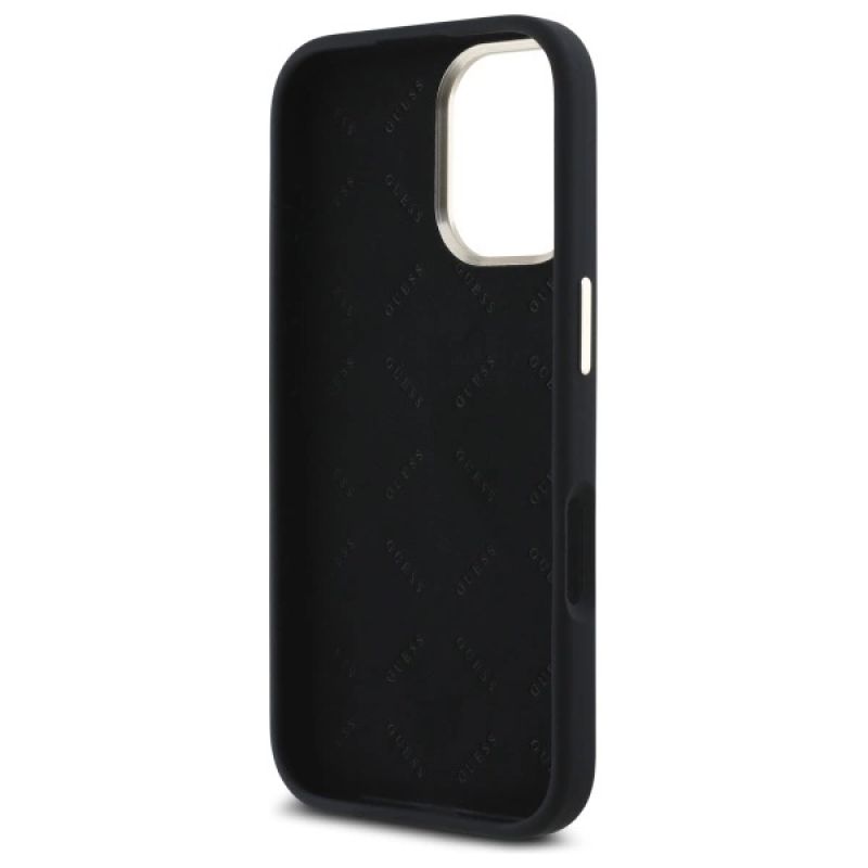 Etui Guess Silicone Script Metal Logo & Frame na iPhone 16 Plus - czarne - obrazek 7