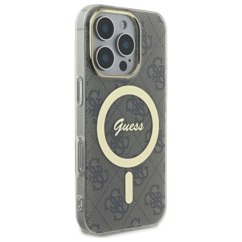 Etui Guess IML 4G MagSafe na iPhone 16 Pro - brązowe - obrazek 3