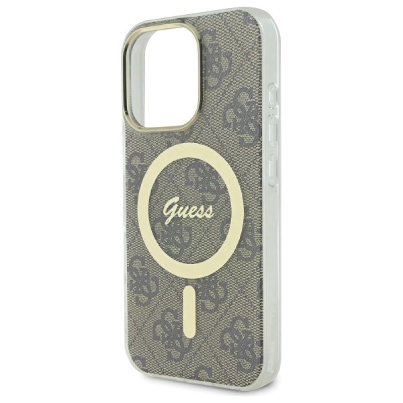 Etui Guess IML 4G MagSafe na iPhone 16 Pro - brązowe - obrazek 5