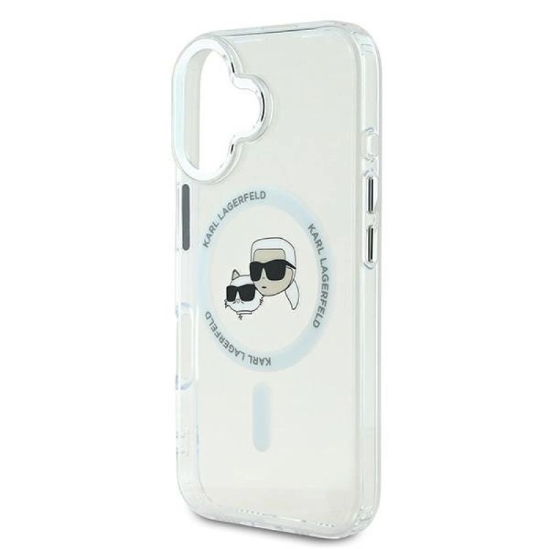Etui Karl Lagerfeld IML Metal Karl&Choupette Head MagSafe na iPhone 16 - białe - obrazek 6