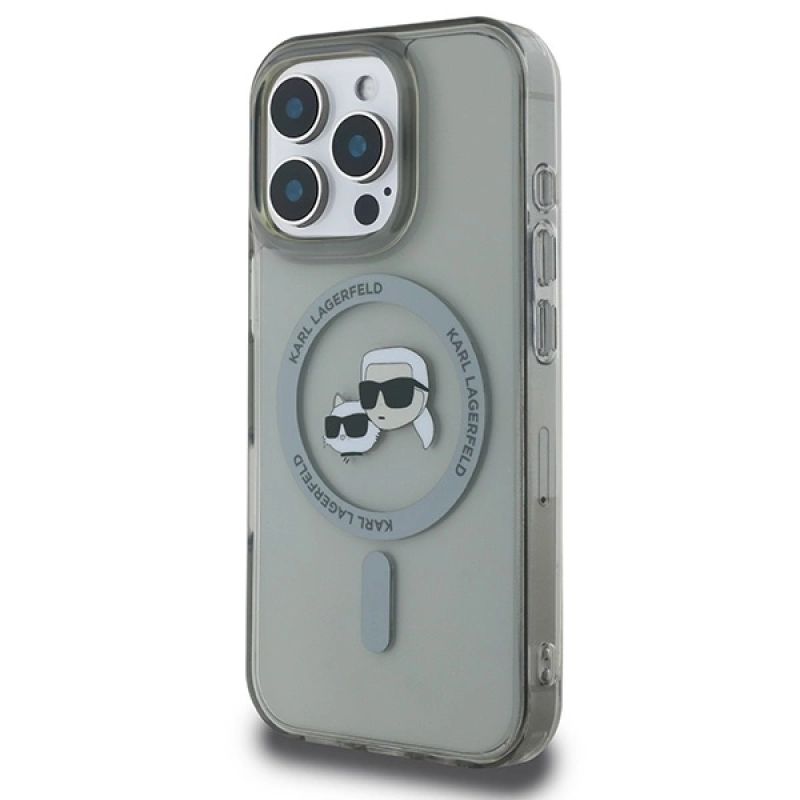 Etui Karl Lagerfeld IML Metal Karl&Choupette Head MagSafe na iPhone 16 Pro Max - czarne - obrazek 2