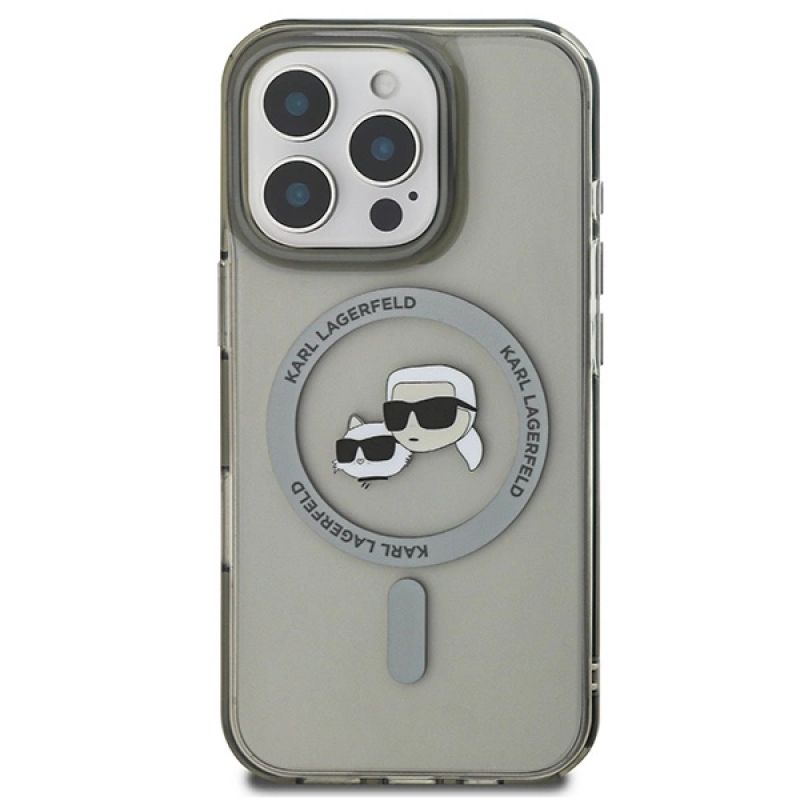 Etui Karl Lagerfeld IML Metal Karl&Choupette Head MagSafe na iPhone 16 Pro Max - czarne - obrazek 3