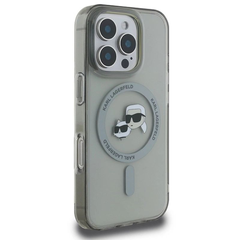 Etui Karl Lagerfeld IML Metal Karl&Choupette Head MagSafe na iPhone 16 Pro Max - czarne - obrazek 4