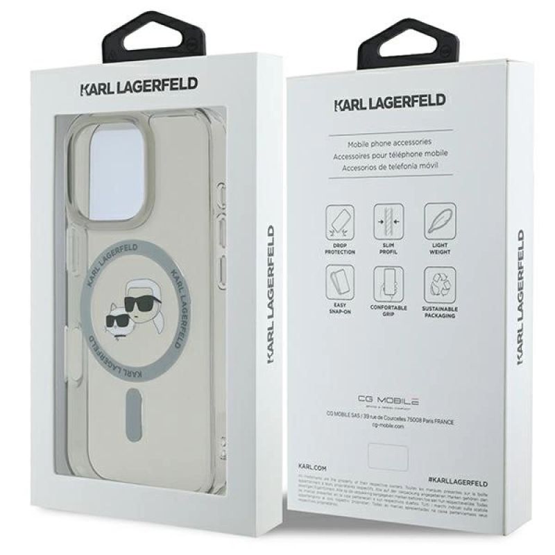 Etui Karl Lagerfeld IML Metal Karl&Choupette Head MagSafe na iPhone 16 Pro Max - czarne - obrazek 8