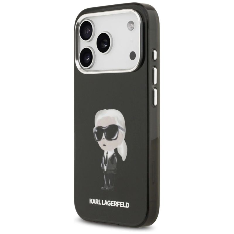 Etui Karl Lagerfeld IML Aquarelle Karl & Logo MagSafe na iPhone 17 Pro - czarne - obrazek 2