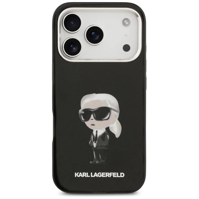 Etui Karl Lagerfeld IML Aquarelle Karl & Logo MagSafe na iPhone 17 Pro - czarne - obrazek 3