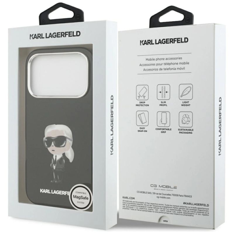 Etui Karl Lagerfeld IML Aquarelle Karl & Logo MagSafe na iPhone 17 Pro - czarne - obrazek 8