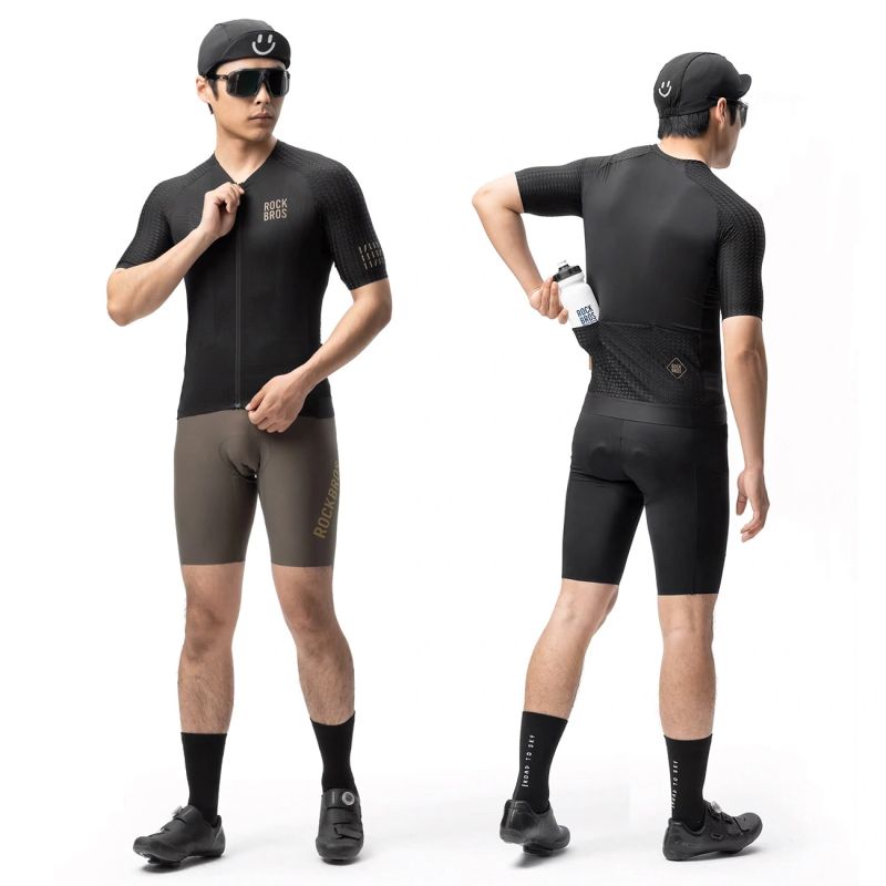 Koszulka rowerowa Rockbros YDDX011 Diamond z krótkim rękawem rozmiar M - czarna - obrazek 3