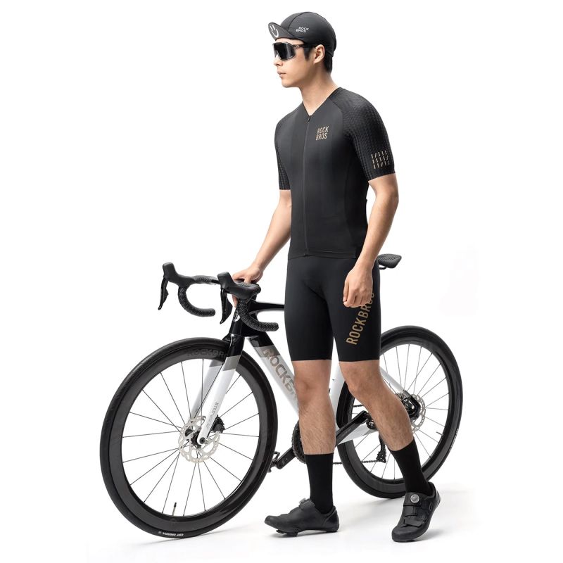 Koszulka rowerowa Rockbros YDDX011 Diamond z krótkim rękawem rozmiar XXL - czarna - obrazek 3
