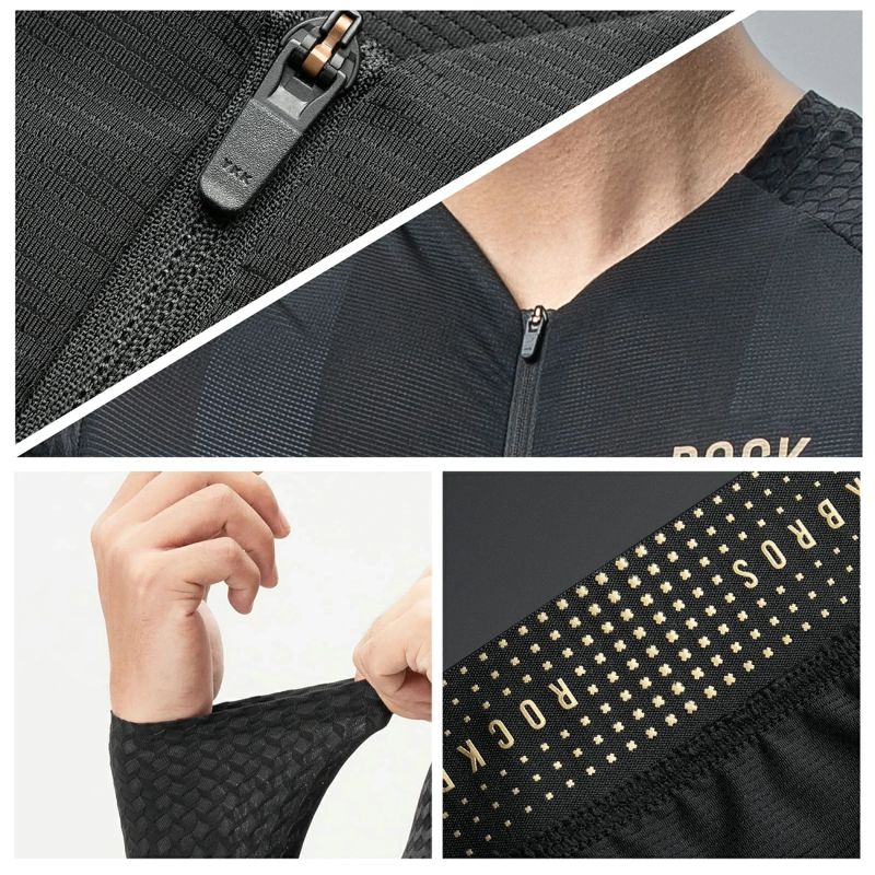 Koszulka rowerowa Rockbros YDCX008 Diamond z długim rękawem rozmiar M - czarna - obrazek 5