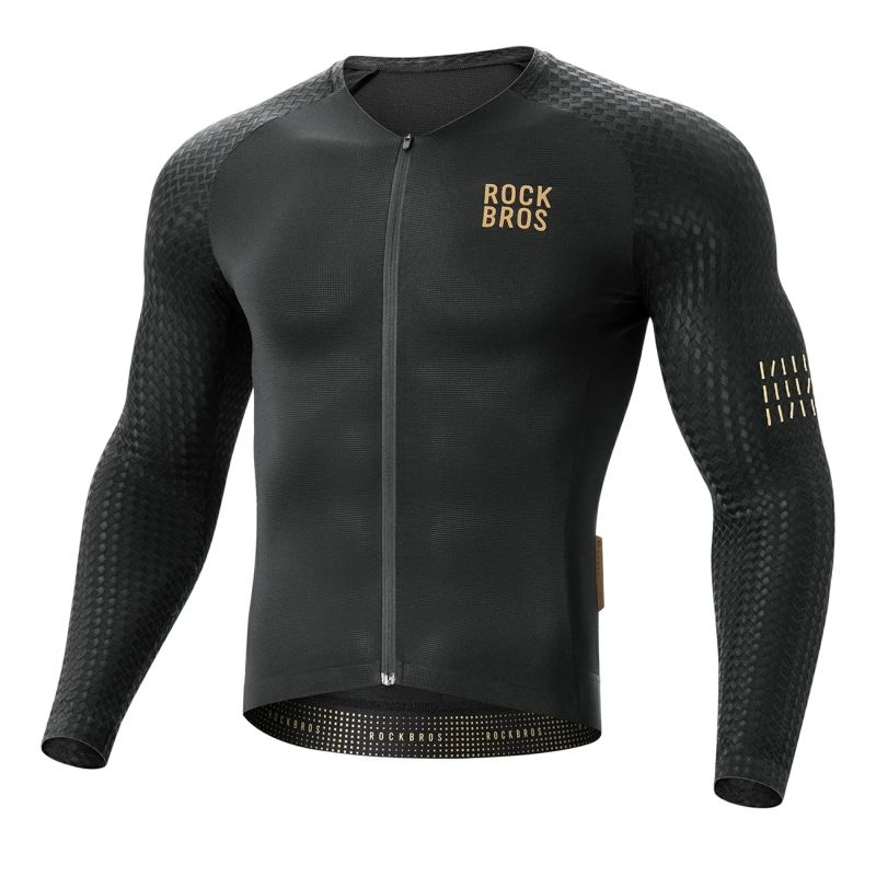 Koszulka rowerowa Rockbros YDCX008 Diamond z długim rękawem rozmiar XXXL - czarna