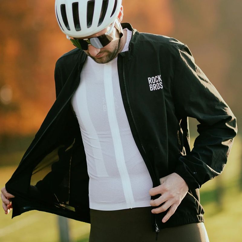 Koszulka rowerowa Rockbros YDCX008 Diamond z długim rękawem rozmiar XS - biała - obrazek 5