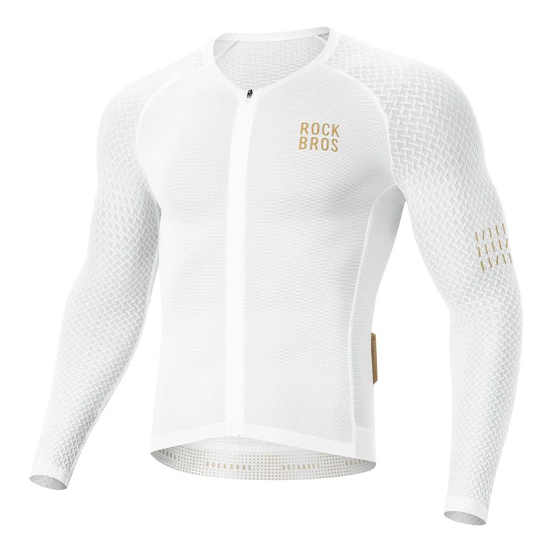 Koszulka rowerowa Rockbros YDCX008 Diamond z długim rękawem rozmiar XL - biała