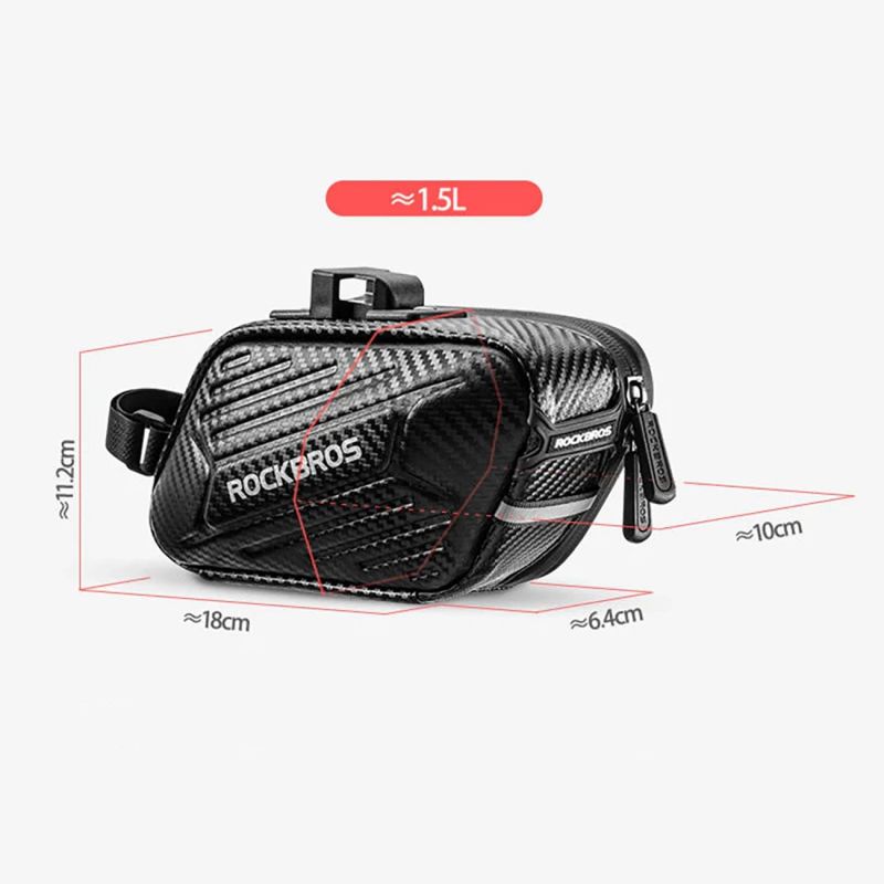 Torba rowerowa Rockbros B59 podsiodłowa 1,5L - czarna - obrazek 6