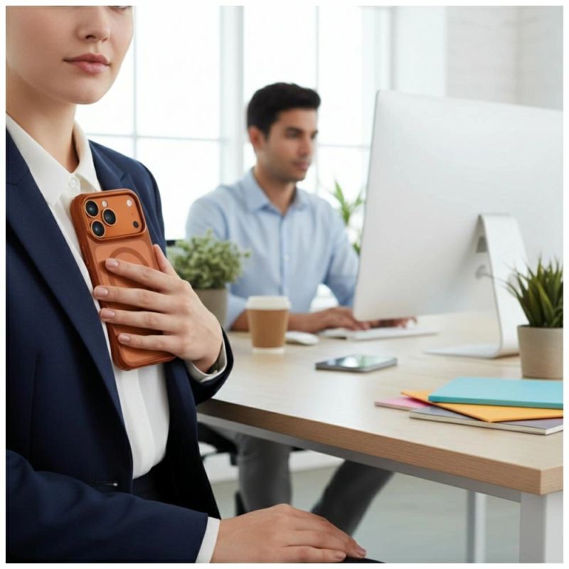 Etui UNIQ Veren na iPhone 17 Pro Max Magclick Charging - pomarańczowe - obrazek 3
