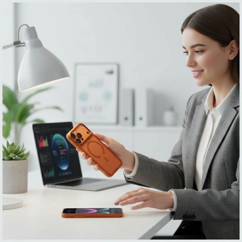 Etui UNIQ Veren na iPhone 17 Pro Max Magclick Charging - pomarańczowe - obrazek 5