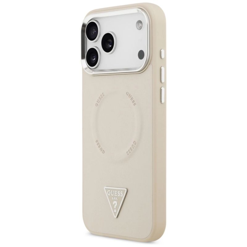 Etui Guess Triangle Logo MagSafe na iPhone 17 Pro - beżowe - obrazek 2