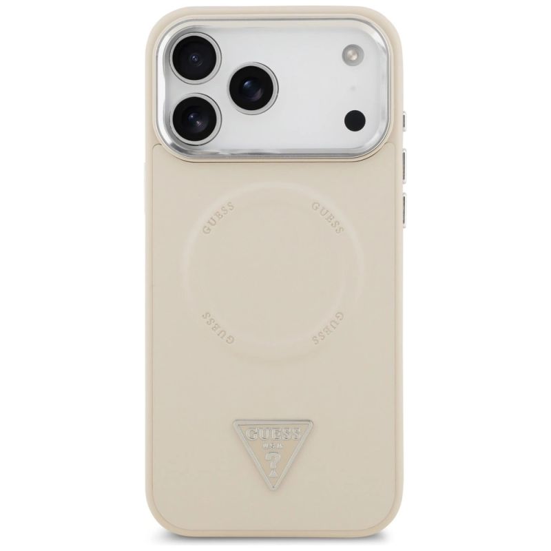 Etui Guess Triangle Logo MagSafe na iPhone 17 Pro - beżowe - obrazek 3