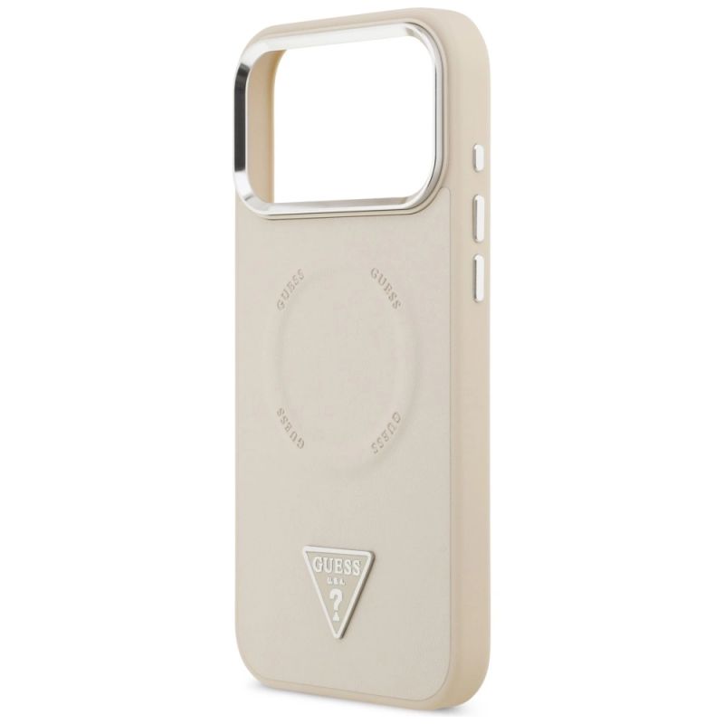 Etui Guess Triangle Logo MagSafe na iPhone 17 Pro - beżowe - obrazek 6