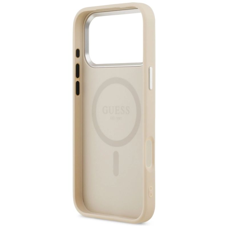 Etui Guess Triangle Logo MagSafe na iPhone 17 Pro - beżowe - obrazek 7