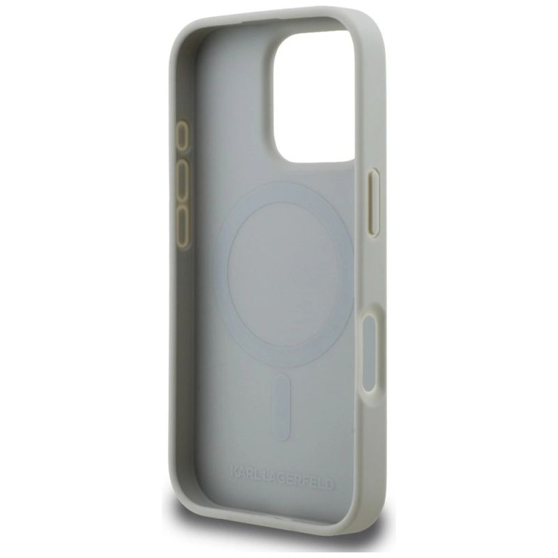 Etui Karl Lagerfeld Grained Pattern & Logo MagSafe na iPhone 16 Pro Max - szare - obrazek 7