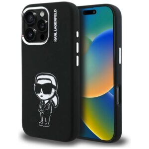 Etui Karl Lagerfeld Silicone Karl Sketch MagSafe na iPhone 16 Pro Max - czarne