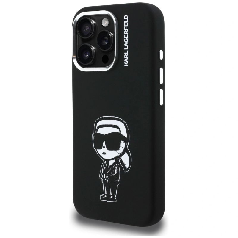 Etui Karl Lagerfeld Silicone Karl Sketch MagSafe na iPhone 16 Pro Max - czarne - obrazek 2