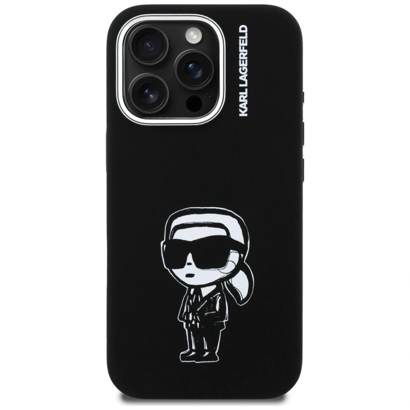 Etui Karl Lagerfeld Silicone Karl Sketch MagSafe na iPhone 16 Pro Max - czarne - obrazek 3