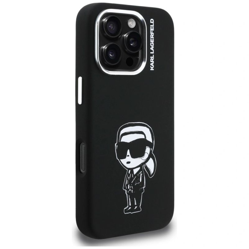 Etui Karl Lagerfeld Silicone Karl Sketch MagSafe na iPhone 16 Pro Max - czarne - obrazek 4