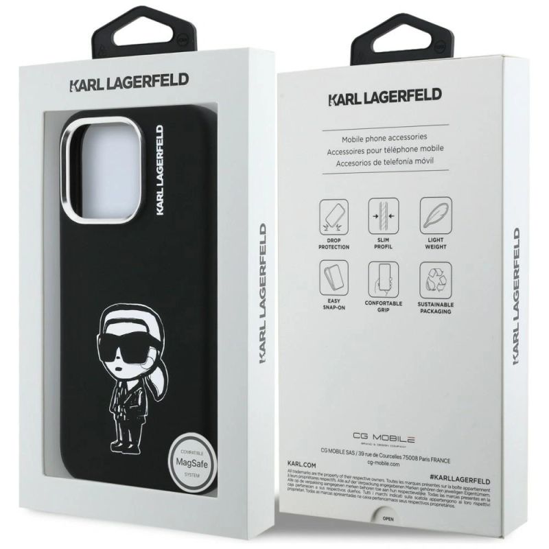 Etui Karl Lagerfeld Silicone Karl Sketch MagSafe na iPhone 16 Pro Max - czarne - obrazek 8