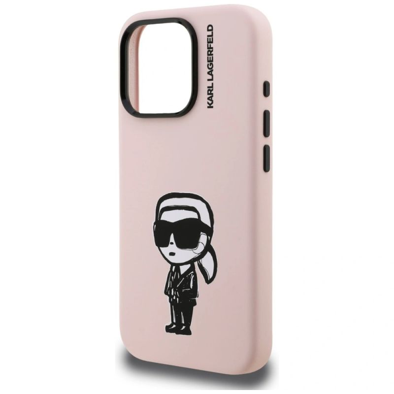 Etui Karl Lagerfeld Silicone Karl Sketch MagSafe na iPhone 16 Pro - różowe - obrazek 6