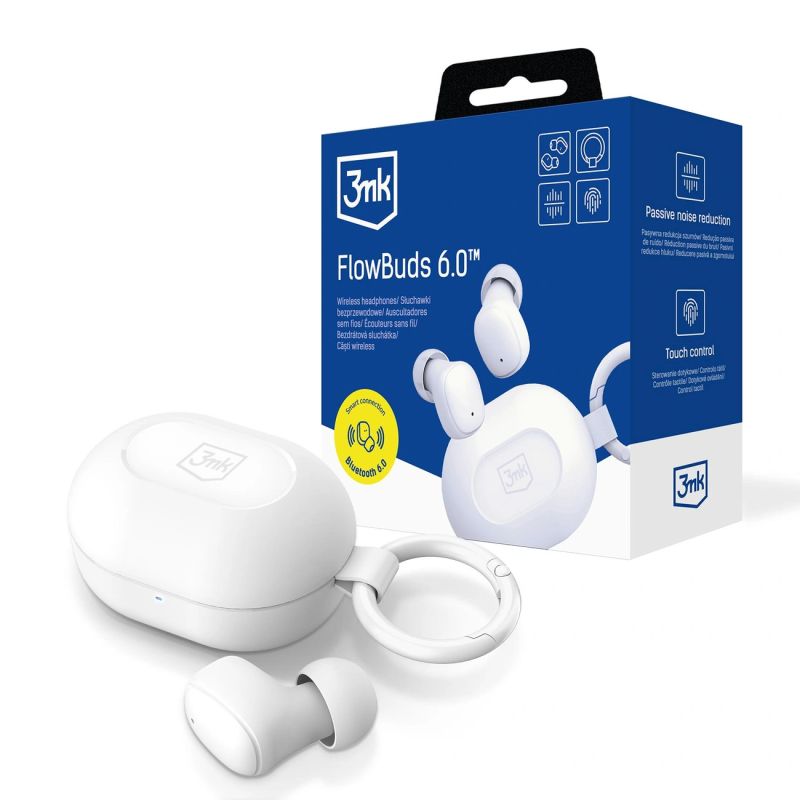 Słuchawki bezprzewodowe TWS 3mk FlowBuds 6.0 - białe