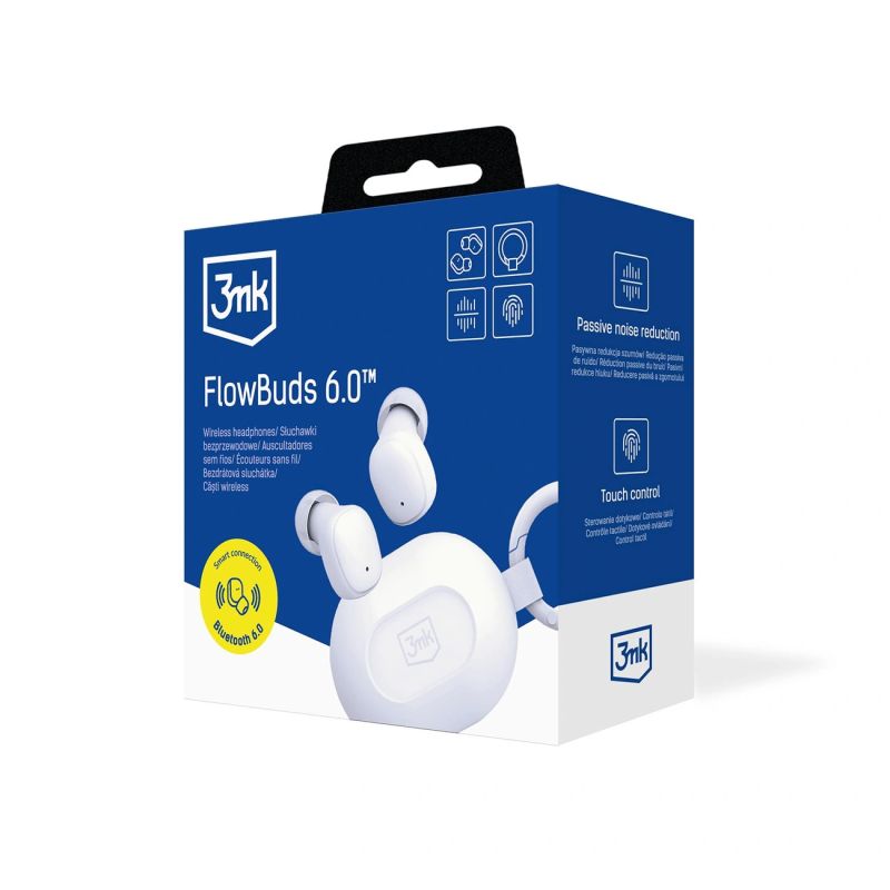 Słuchawki bezprzewodowe TWS 3mk FlowBuds 6.0 - białe - obrazek 9