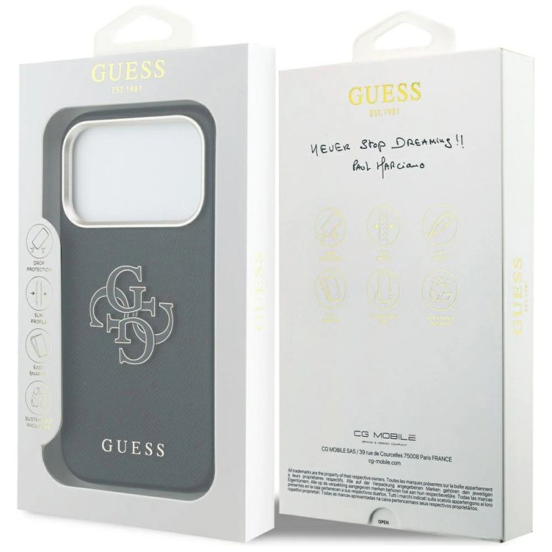 Etui Guess FW Resin Logo na iPhone 17 Pro - czarne - obrazek 8