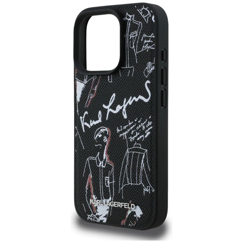 Etui Karl Lagerfeld Grained Pattern & Logo MagSafe na iPhone 16 Pro Max - czarne - obrazek 6