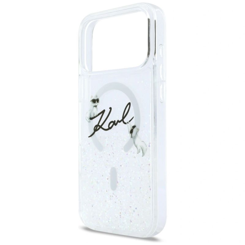 Etui Karl Lagerfeld Liquid Glitter Karl Script Logo MagSafe na iPhone 17 Pro Max - przezroczyste - obrazek 6