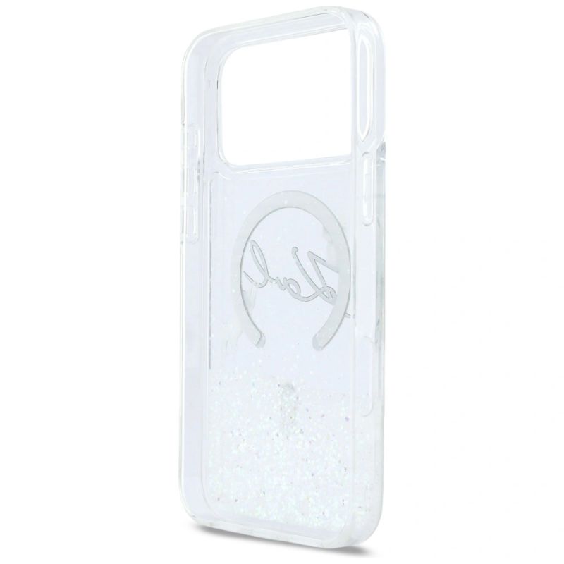 Etui Karl Lagerfeld Liquid Glitter Karl Script Logo MagSafe na iPhone 17 Pro Max - przezroczyste - obrazek 7