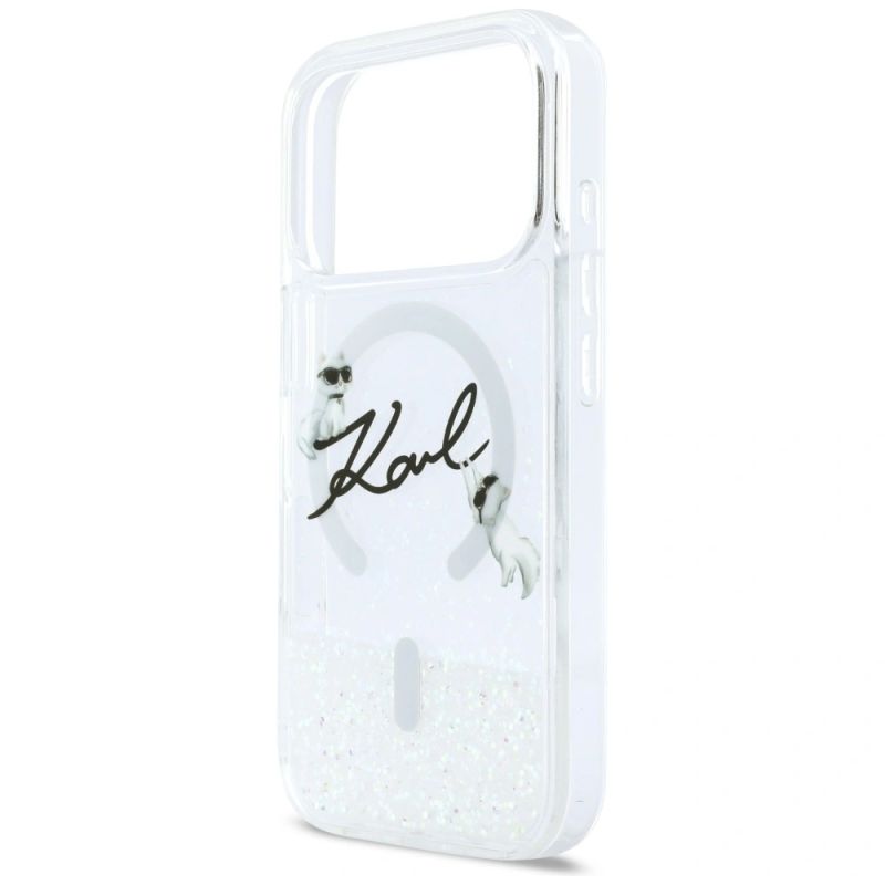 Etui Karl Lagerfeld Liquid Glitter Karl Script Logo MagSafe na iPhone 17 Pro - przezroczyste - obrazek 6