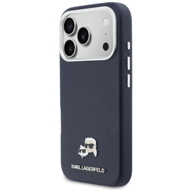 Etui Karl Lagerfeld Karl & Choupette Head Pins Saffiano MagSafe na iPhone 17 Pro Max - niebieskie - obrazek 2
